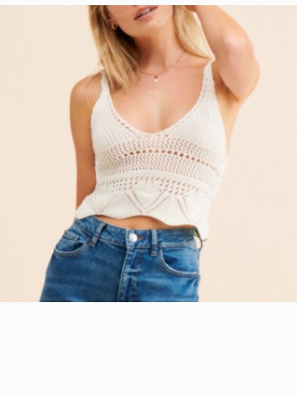 NWT Pilcro Cream Crochet Crop Top